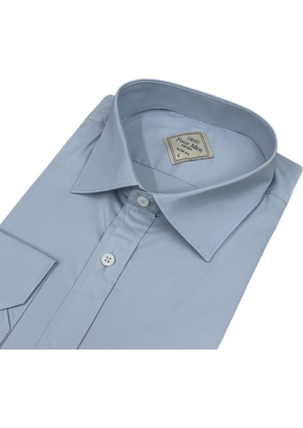 Linen Keten Klasik %100 Cotton Uzun Kollu Terletmeyen Mavi Gömlek (Regular Kalıp) fiyatları