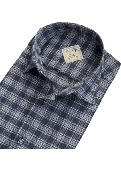 Linen Keten Klasik Kısa Kollu Iki Cepli Kapaklı Mavi Baba Gömleği (Regular Kalıp) fiyatları