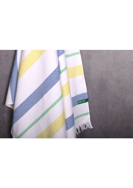 Home Banyo Peştemal Havlu Çizgili Yeşil Sarı Mavi %100 Pamuk 80x165 cm fiyatları