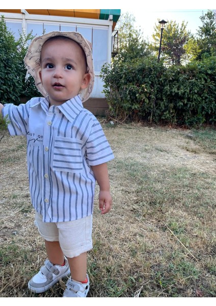 Keten Şort- Çizgili Gömlek Alt Üst Takım fiyatları