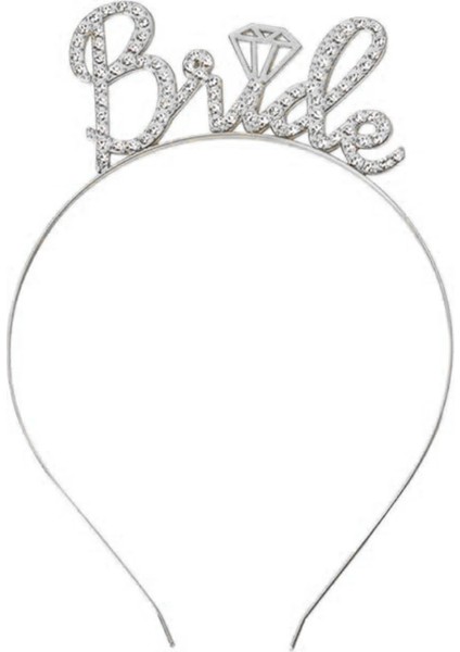 Gümüş Renkli Taşlı “bride” Gelin Tacı modelleri