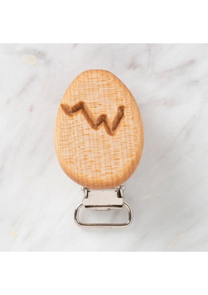 Hobi Baby Yumurta Figürlü Organik Ahşap Emzik Klip