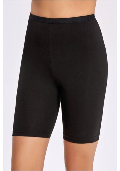 Ilke 2246 Likralı Düz Paça Kısa Tayt Siyah 2xl