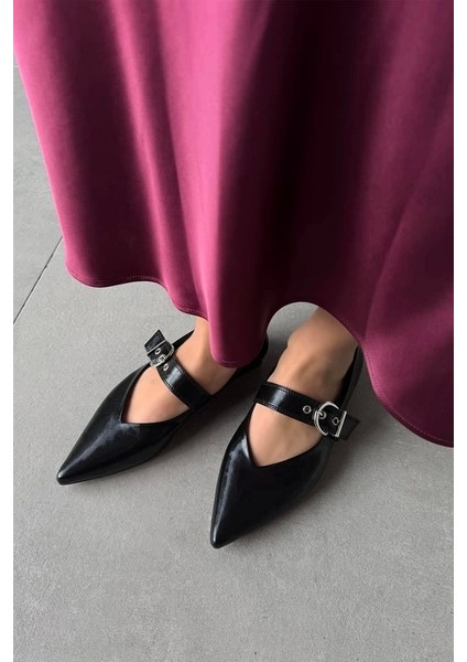 Brano Kadın Kemer Detay Deri Babet Siyah fiyatları