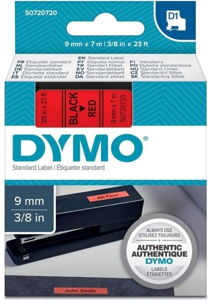 Kırmızı-Siyah Yedek Şerit, 9 mm x 7 Metre, Yüksek Kalite ve Dayanıklılık