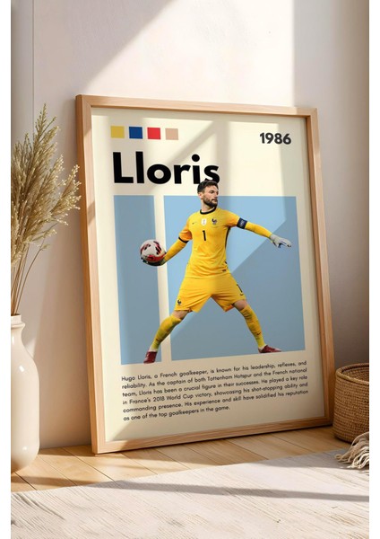 Hugo Lloris Çerçeveli Tablo - Dekoratif Çerçeveli Futbolcu Poster Tablo