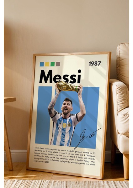Lionel Messi Çerçeveli Tablo - Dekoratif Çerçeveli Futbolcu Poster Tablo fiyatları