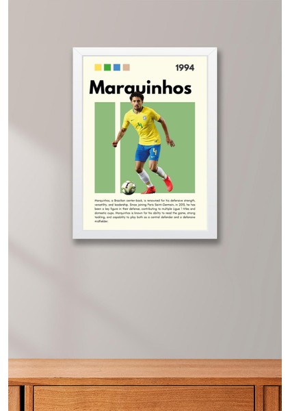 Marquinhos Çerçeveli Tablo - Dekoratif Çerçeveli Futbolcu Poster Tablo fiyatları