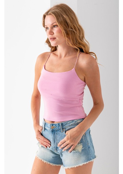 Kadın Kare Yaka Ince Askılı Basic Atlet Pembe - MS0000514 indirimleri