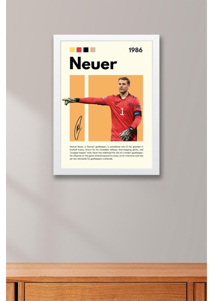 Manuel Neuer Çerçeveli Tablo - Dekoratif Çerçeveli Futbolcu Poster Tablo fiyatları