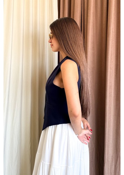 Kadın Arkası Kemerli Yelek 6796 modelleri