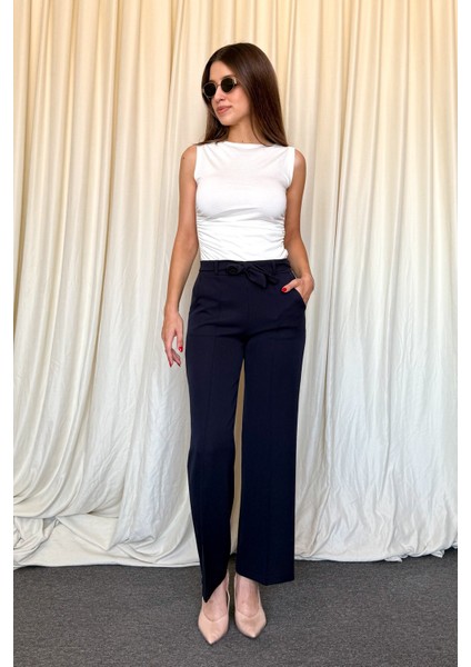 Kadın Kuşak Kemerli Bol Paça Pnt. 5014