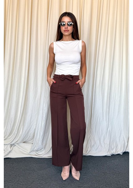 Kadın Kuşak Kemerli Bol Paça Pnt. 5014