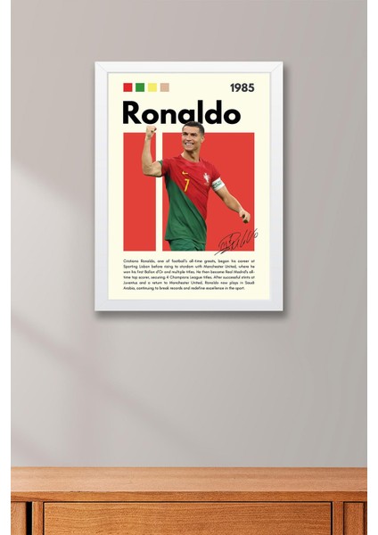 Cristiano Ronaldo Çerçeveli Tablo - Dekoratif Çerçeveli Futbolcu Poster Tablo fiyatları