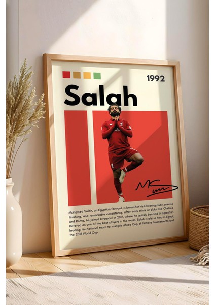 Muhammed Salah Çerçeveli Tablo - Dekoratif Çerçeveli Futbolcu Poster Tablo fiyatları