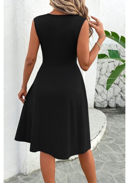 Kadın Sıfır Kollu Önden Çapraz Detaylı Leopar Desenli Süprem Elbise fiyatları