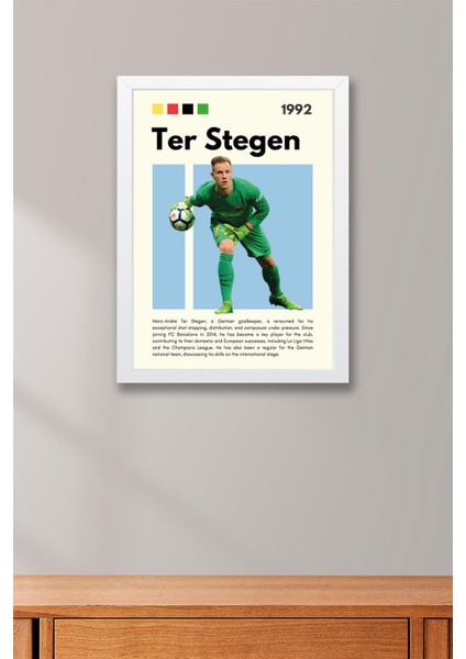 Marc-Andre Ter Stegen Çerçeveli Tablo - Dekoratif Çerçeveli Futbolcu Poster Tablo fiyatları