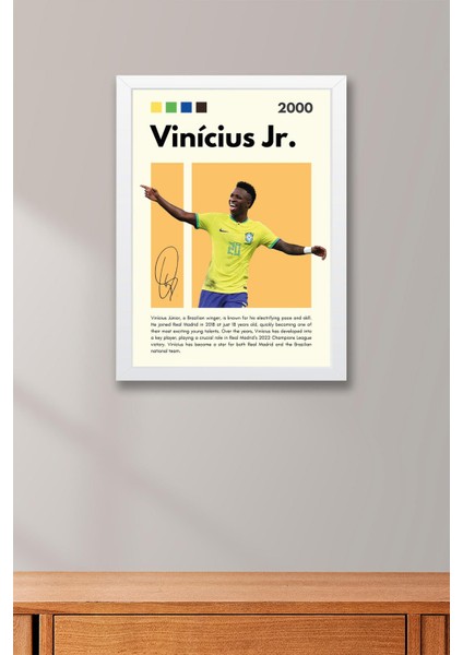 Vinicius Junior Çerçeveli Tablo - Dekoratif Çerçeveli Futbolcu Poster Tablo fiyatları