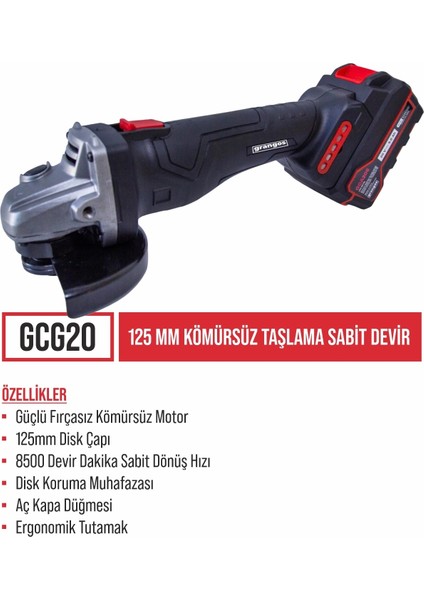 GCKIT204-F4 20V Kömürsüz Akülü Set – Darbeli Matkap, Somun Sıkma, Avuç Taşlama, Kırıcı Delici – 4×5.0AH Akü, Hızlı Şarj, Çanta, Aksesuar Hediyeli indirimleri