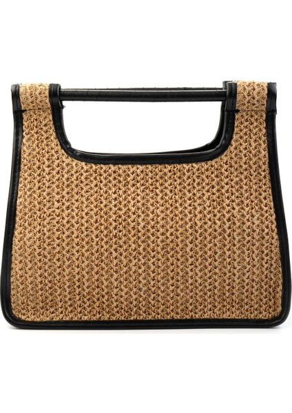 Bej Siyah Kadın El Çantası C06972090128