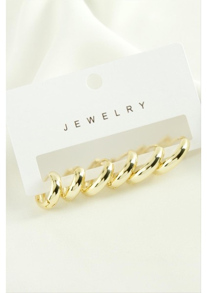 6 Adet Halka Trend Metal Küpe