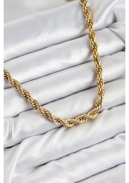 Erb 316L Çelik Burgu Model Gold Renk Kadın Kolye