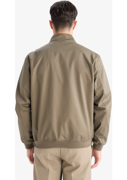 Slim Fit Dar Kesim Dik Yaka Astarlı Fermuarlı Cepli Mevsimlik Baharlık Mont D1238AX25AU