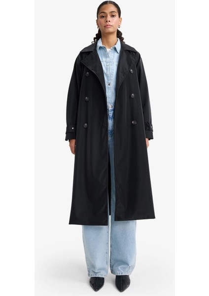 Regular Fit Suni Deri Kemerli Uzun Trençkot E8580AX25AU fiyatları