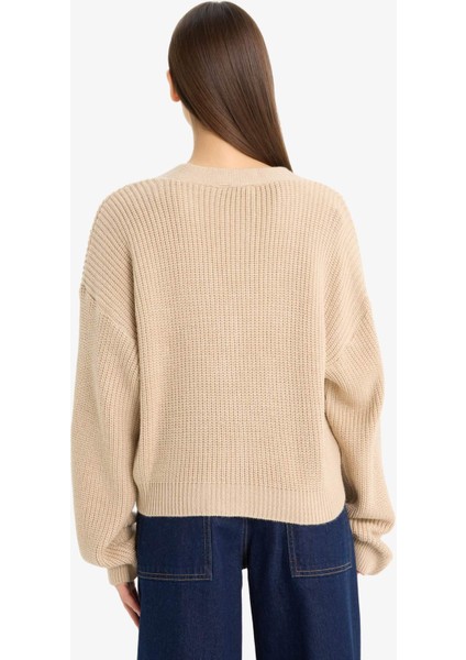 Regular Fit V Yaka Düğmeli Triko Hırka U2052AZ25WN indirimleri