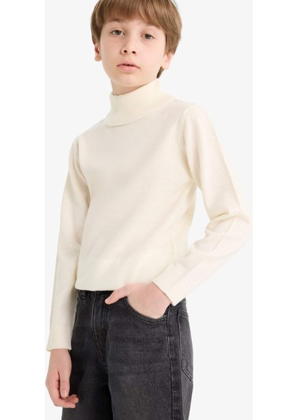 Erkek Çocuk Okul Yarım Balıkçı Yaka Triko Kazak F3737A825AU fırsatları