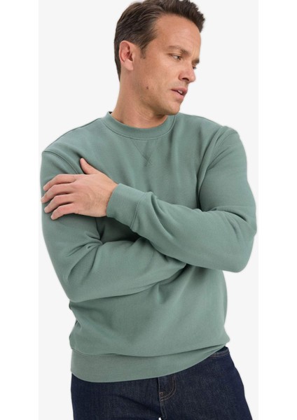 %100 Pamuk Regular Fit Bisiklet Yaka Sweatshirt E8339AX25AU fırsatları
