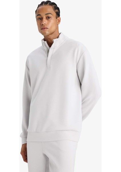 Fit Standart Fit Dik Yaka Yarım Fermuarlı Modal Sporcu Sweatshirt E9772AX25AU indirimleri