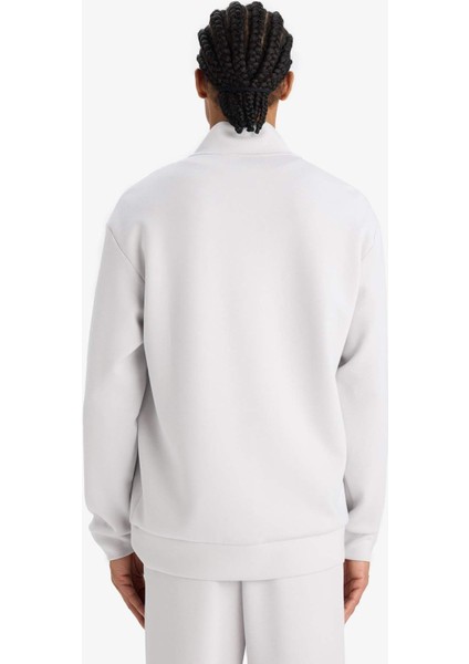 Fit Standart Fit Dik Yaka Yarım Fermuarlı Modal Sporcu Sweatshirt E9772AX25AU