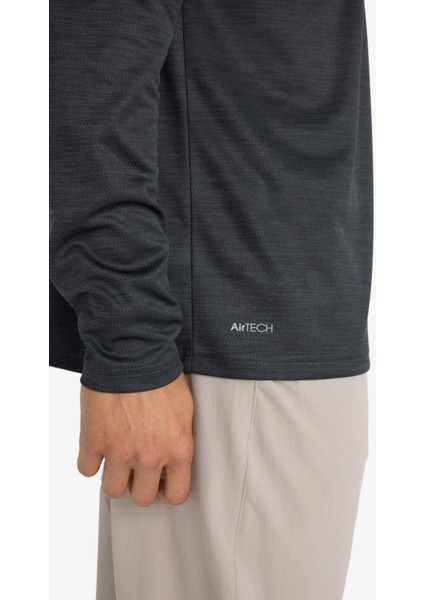 Fit Slim Fit Dar Kesim Dik Yaka Çabuk Kuruyan Nefes Alabilen Esnek Kumaş Fermuarlı Sporcu Uzun Kollu Body E9358AX25AU