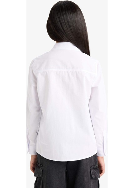 Erkek Çocuk Polo Yaka Poplin Uzun Kollu Gömlek G1487A825AU