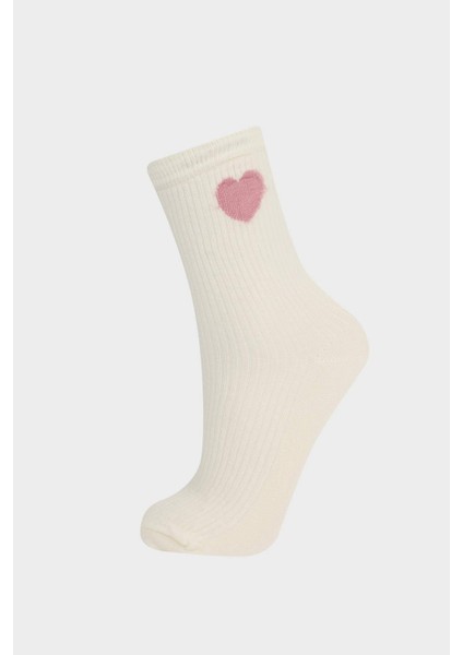 Kız Çocuk 5'li Pamuklu Uzun Çorap F8983A8NS