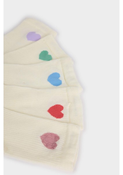 Kız Çocuk 5'li Pamuklu Uzun Çorap F8983A8NS