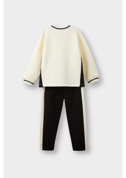 Erkek Bebek 2'li Takım Baskılı Sweatshirt Eşofman Altı