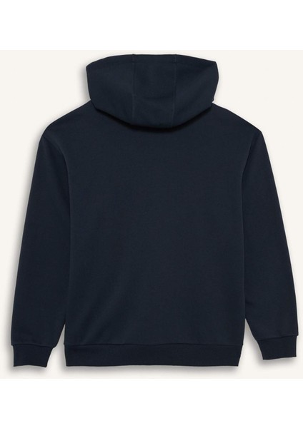 Comfort Fit Kapüşonlu İçi Yumuşak Tüylü Basic Düz Cepli Kalın Fermuarlı Sweatshirt D7599AX25AU