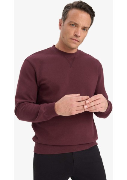 %100 Pamuk Regular Fit Bisiklet Yaka Sweatshirt E8339AX25AU