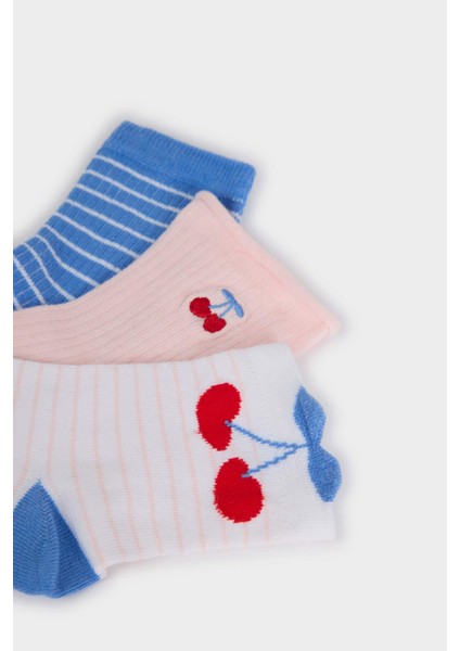 Kız Çocuk 3'lü Pamuklu Uzun Çorap F8708A8NS indirimleri