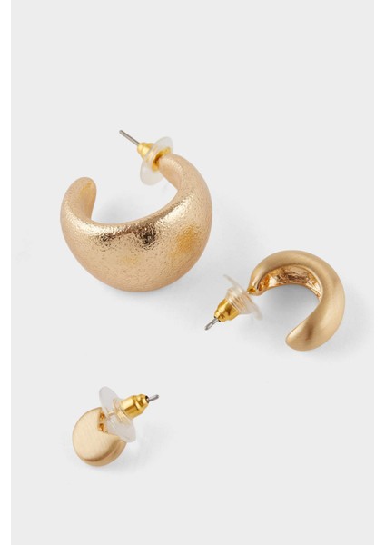 Kadın 3'lü Gold Küpe F6632AXNS fiyatları