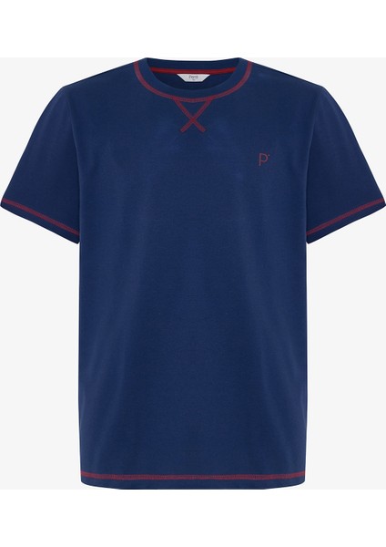 Indigo Erkek Navy Star Bisiklet Yaka Pamuklu Şortlu Pijama Takımı fiyatları