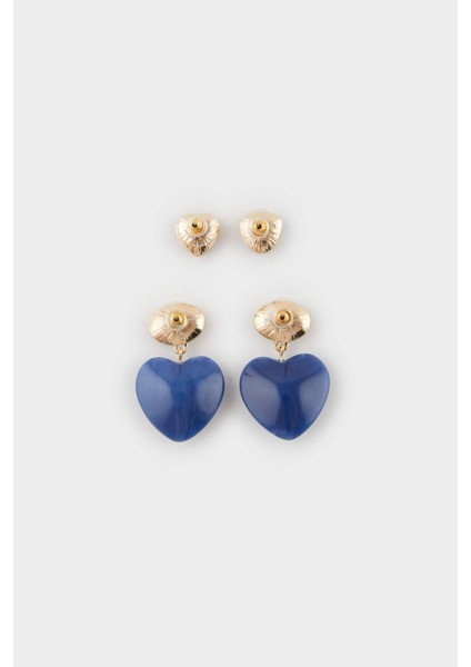 Kadın 2'li Mavi Kalpli Küpe F6638AXNS modelleri