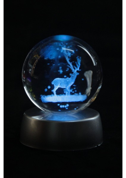 3D Geyikli Işıklı Cam Küre, Dekoratif ve Şık Hediye Parçası indirimleri