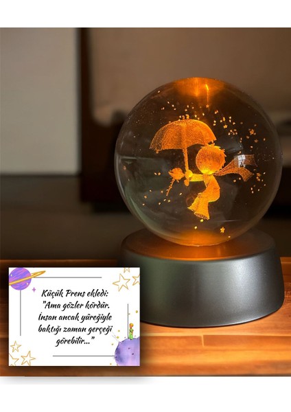 Renk Değiştiren LED Işıklı Kristal Küre Küçük Prens Kolye, Zirkon Kar Tanesi Tasarımı fırsatları