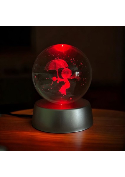 Renk Değiştiren LED Işıklı Kristal Küre Küçük Prens Kolye, Zirkon Kar Tanesi Tasarımı indirimleri