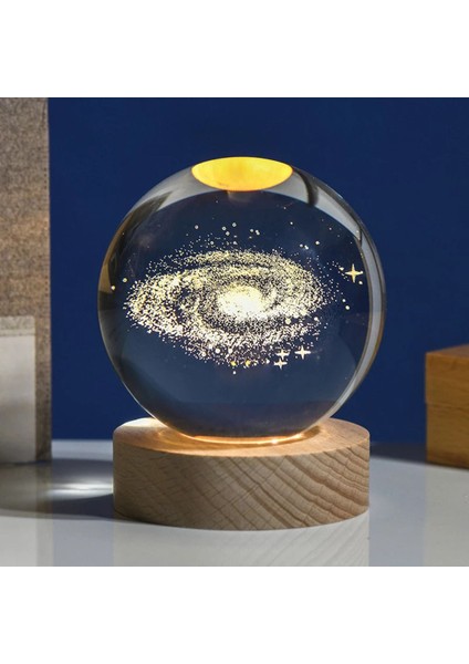 Işıklandırmalı Cam Ay ve Zirkon Kolye, Ahşap Standlı, Estetik ve Şık Tasarım modelleri