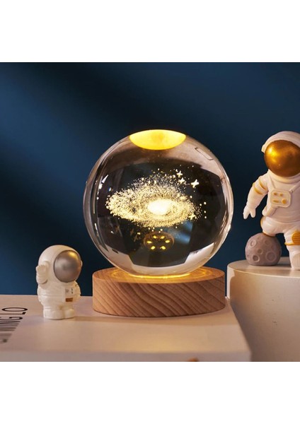 Işıklandırmalı Cam Ay ve Zirkon Kolye, Ahşap Standlı, Estetik ve Şık Tasarım indirimleri