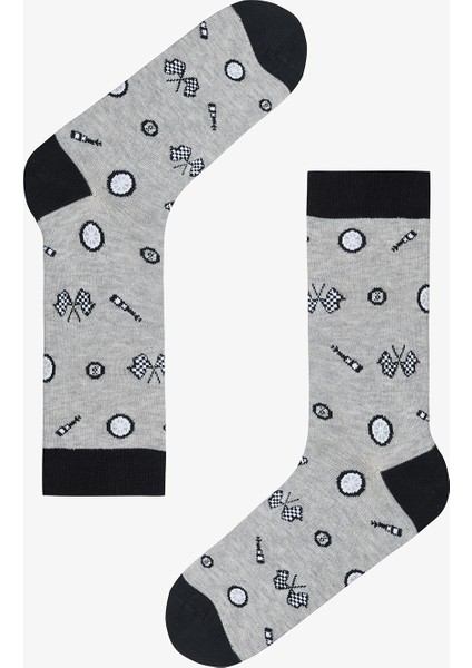 Gri Legends Erkek Puantiye Desenli 3'lü Soket Çorap modelleri